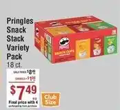 Smart & Final Pringles snack stack variety pack offer
