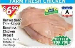 Met Foodmarkets Harvestland thin-sliced boneless chicken breast offer