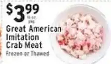 Met Foodmarkets Great American Imitation Crab Meat offer