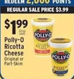 Met Foodmarkets Polly-O Ricotta Cheese offer