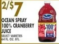 Met Foodmarkets Ocean Spray 100% Cranberry Juice offer