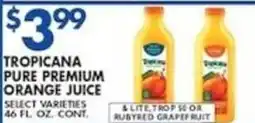 Met Foodmarkets Tropicana pure premium orange juice offer