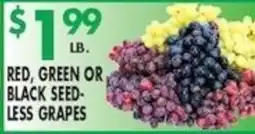 Met Foodmarkets Red, Green Or Black Seedless Grapes offer