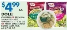 Met Foodmarkets Dole chopped or premium salad kits offer