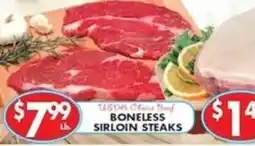 Met Foodmarkets Usda Choice Beef Boneless Sirloin Steaks offer
