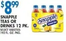 Met Foodmarkets Snapple teas or drinks 12 pk offer