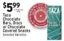 Met Foodmarkets Taza Chocolate Bars, Discs or Chocolate Covered Snacks offer