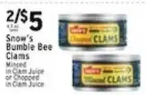 Met Foodmarkets Snow's Bumble Bee Clams offer