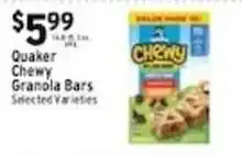 Met Foodmarkets Quaker chewy granola bars offer