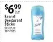 Met Foodmarkets Secret Deodorant Sticks offer