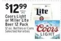 Met Foodmarkets Coors Light or Miller Lite Beer offer