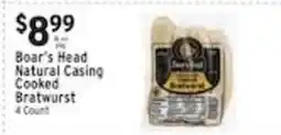 Met Foodmarkets Boar's Head Natural Casing Cooked Bratwurst offer
