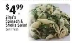Met Foodmarkets Zina's Spinach & Shells Salad offer