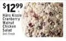 Met Foodmarkets Hans Kissle cranberry walnut chicken salad offer