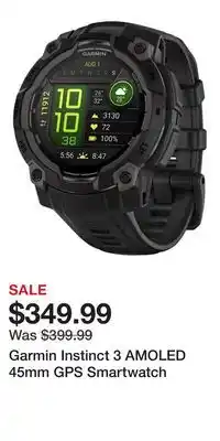 Cabela's Garmin Instinct 3 AMOLED 45mm GPS Smartwatch offer