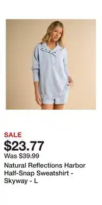 Cabela's Natural Reflections Harbor Half-Snap Sweatshirt - Skyway - L offer
