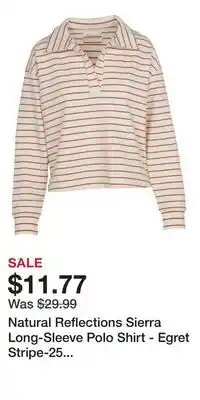 Cabela's Natural Reflections Sierra Long-Sleeve Polo Shirt - Egret Stripe-25 - L offer