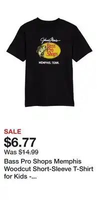 Cabela's Bass Pro Shops Memphis Woodcut Short-Sleeve T-Shirt for Kids - Black - XL offer