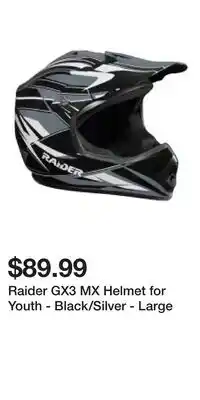 Cabela's Raider GX3 MX Helmet for Youth - Black/Silver - Large offer