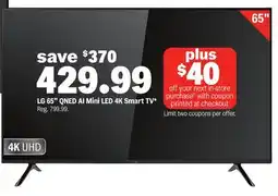 Meijer LG 65 QNED AI Mini LED 4K Smart TV offer