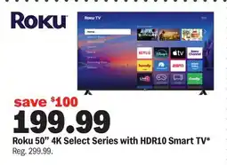 Meijer Roku 50 4K Select Series with HDR10 Smart TV offer