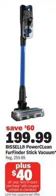 Meijer BISSEL PowerClean FurFinder Stick Vacuum offer