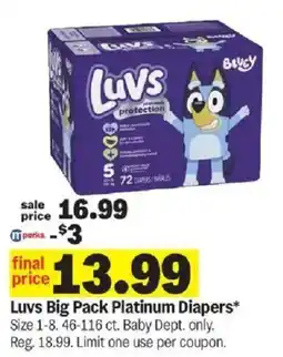 Meijer Luv's Big Pack Platinum Diapers offer