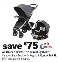 Meijer Chicco Bravo Trio Travel System offer