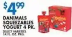 Associated Danimals squeezables yogurt offer