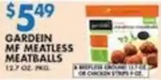 Associated Gardein mf meatless meatballs offer