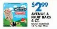 Associated Avenue A fruit bars offer