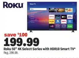 Meijer Roku 50" 4K Select Series with HDR10 Smart TV offer