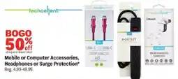 Meijer Techcelent Mobile or Computer Accessories, Headphones or Surge Protection offer