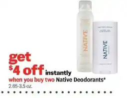 Meijer Native Deodorants offer