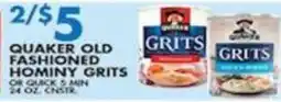 Associated Quaker old fashioned hominy grits offer