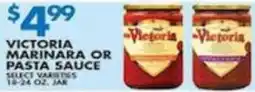 Associated Victoria marinara or pasta sauce offer
