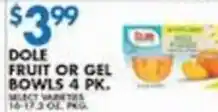 Associated Dole fruit or gel bowls offer