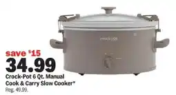Meijer Crock-Pot Manual Cook & Carry Slow Cooker offer