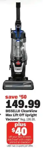 Meijer Bissell CleanView Max Lift Off Upright Vacuum offer