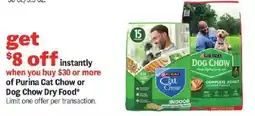 Meijer Purina Cat Chow or Dog Chow Dry Food offer