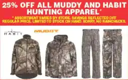 Dunham's Sports All muddy and habit hunting apparel offer