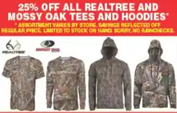 Dunham's Sports All realtree and mossy oak tees and hoodies offer