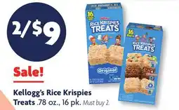 Family Dollar Kellogg's Rice Krispies Treats offer