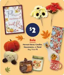 Family Dollar Harvest Décor, Candles, Housewares, or Floral offer