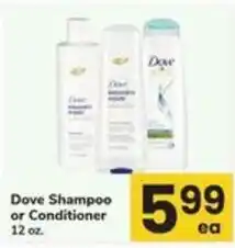 Safeway Dove Shampoo or Conditioner offer