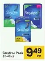 Safeway Stayfree Pads offer