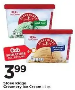 Cub Foods Stone Ridge Creamery Ice Cream offer