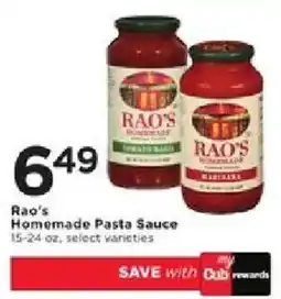 Cub Foods Rao's Homemade Pasta Sauce offer