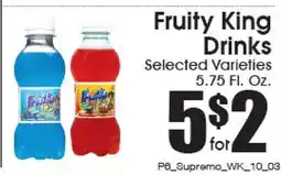 Supremo Foods Inc Fruity King Drinks offer