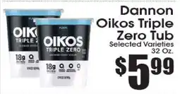 Supremo Foods Inc Dannon Oikos Triple Zero Tub offer